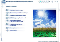 Autotrophic nutrition and photosynthesis