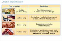 Products obtained from starch