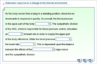 Autonomic response to a change in the internal environment