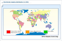 Worldwide malaria distribution in 2002