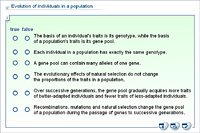 Evolution of individuals in a population