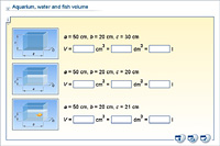 Aquarium, water and fish volume