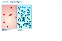 Particles of liquid and gases