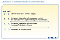 Examples of covalent compounds with various internal structures
