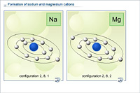 Formation of sodium and magnesium cations
