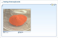 Heating of mercury(II) oxide