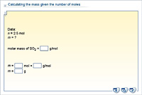 Calculating the mass given the number of moles