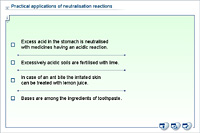 Practical applications of neutralisation reactions