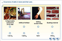 Occurrence of salts in nature and their uses