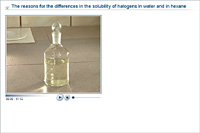 The reasons for the differences in the solubility of halogens in water and in hexane