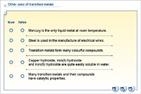 Other uses of transition metals