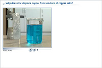 Why does zinc displace copper from solutions of copper salts?