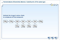 Naming branched alkanes. Substituents of the same type