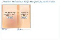 Observation of the temperature changes of the system during a chemical reaction