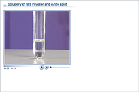 Solubility of fats in water and white spirit