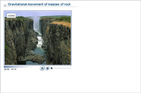 Gravitational movement of masses of rock