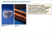 Monocrystals, polycrystals and amorphous bodies