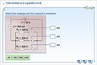 Total resistance in a parallel circuit