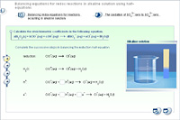 Balancing equations for redox reactions in alkaline solution using half-equations