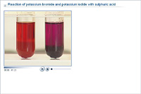 Reaction of potassium bromide and potassium iodide with sulphuric acid