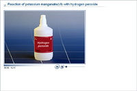 Reaction of potassium manganate(VII) with hydrogen peroxide