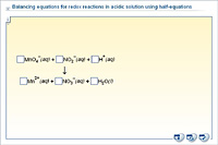 Balancing equations for redox reactions in acidic solution using half-equations