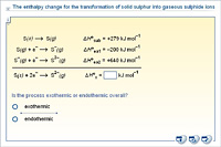 The enthalpy change for the transformation of solid sulphur into gaseous sulphide ions