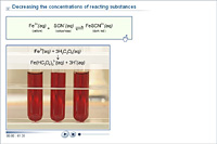 Decreasing the concentrations of reacting substances