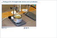 Boiling points of straight-chain alkanes and cycloalkanes