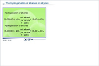 The hydrogenation of alkenes or alkynes