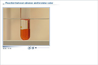 Reaction between alkenes and bromine water