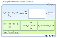 Nucleophilic substitution reactions in haloalkanes