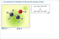 The mechanism of substitution of ethanol with hydrogen chloride