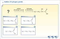 Addition of hydrogen cyanide