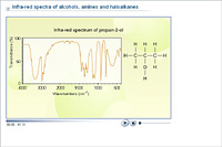 Infra-red spectra of alcohols, amines and haloalkanes
