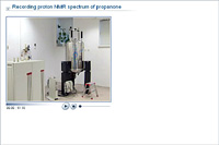 Recording proton NMR spectrum of propanone