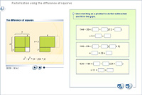Factorisation using the difference of squares