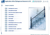 Application of the Pythagorean theorem in 2-D