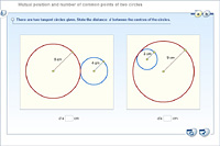 Mutual position and number of common points of two circles