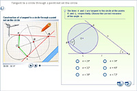 Tangent to a circle through a point not on the circle