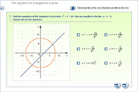 The equation of a tangent to a circle