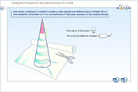 Using the formula for the surface area of a cone