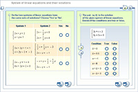 System of linear equations and their solutions