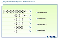 Properties of the multiplication of rational numbers