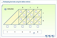Multiplying decimals using the lattice method