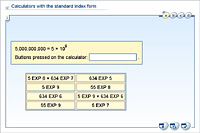 Calculators with the standard index form