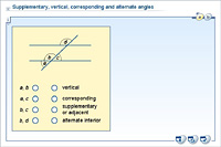 Supplementary, vertical, corresponding and alternate angles