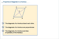 Properties of diagonals in a rhombus