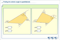 Finding the exterior angle in quadrilaterals