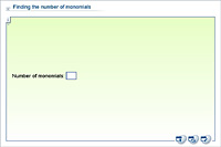 Finding the number of monomials